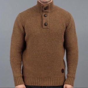 Barbour Baltic Half Button Wool Sweater L